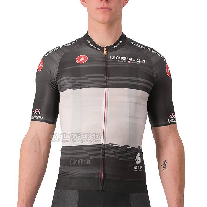 2023 Cycling Jersey Giro d'Italia Black White Short Sleeve and Bib Short
